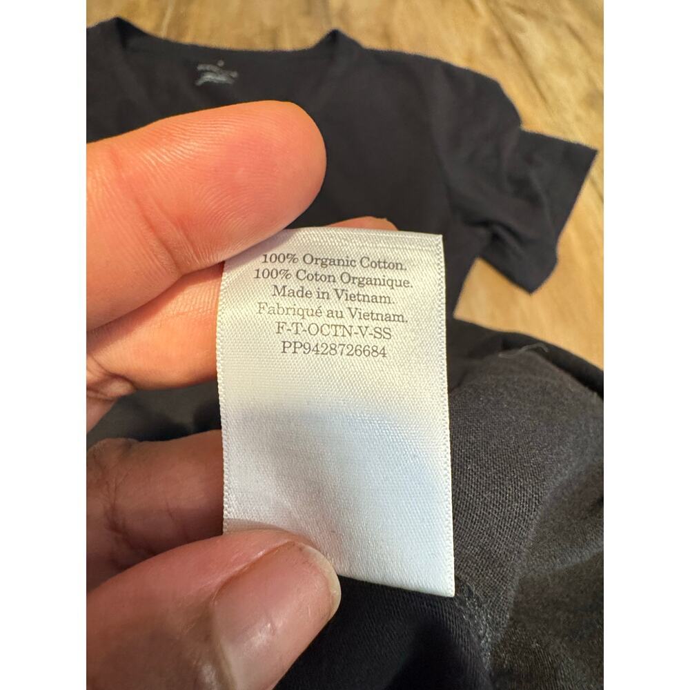 Everlane Womens‎ Organic Cotton V-Neck Basic Black Tee SIZE S - Picture 2 of 6